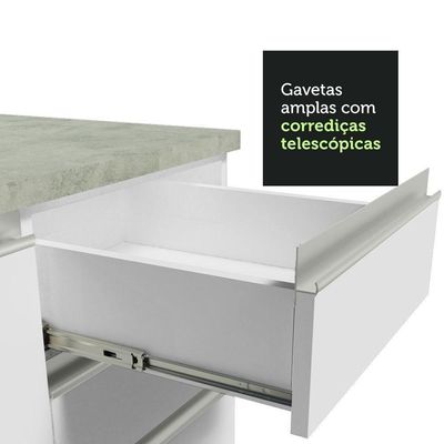 Armário Gabinete Para Banheiro 180cm 3 Portas 3 Gavetas Madesa Branco