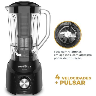 Liquidificador Britânia BLQE01 2 Copos 2,6L 900W 110V