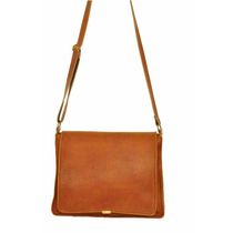 Bolsa Feminina Couro Transversal Tiracolo Cor Marrom Amarelado