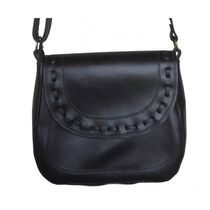 Bolsa Feminina Transversal Couro Cor Preto