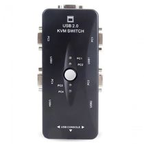 Chaveador Kvm Switch 4x1 Usb Vga 4 Portas 4 Pcs-cpu Na Mesma Estação