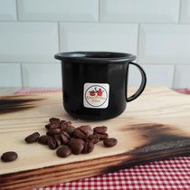 Jogo 6 Canecas Esmaltadas Pequenas Com Alças 90ml Xícaras Ágata Para Café