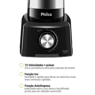 Liquidificador Philco PH900 Preto 1200W 220V