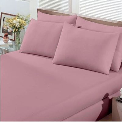 Jogo de Cama Buettner Casal Malha Basic Liso 3 Peças Rose Blush