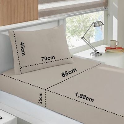 Jogo de Cama Buettner Solteiro Malha Basic Liso 2 Peças Trigo