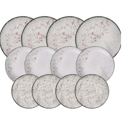 Jogo de Pratos 12 Peças Tramontina Floralis em Porcelana