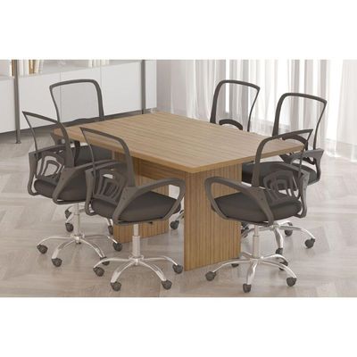 Mesa de Escritório Diretor Reunião ME4191 Preto - Tecno Mobili