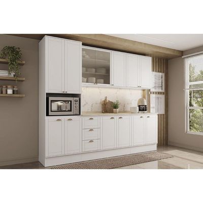 Cozinha Completa Bella 5 Peças (2Aéreos+2Balcões+1Paneleiro) C5P120 Branco - Carraro