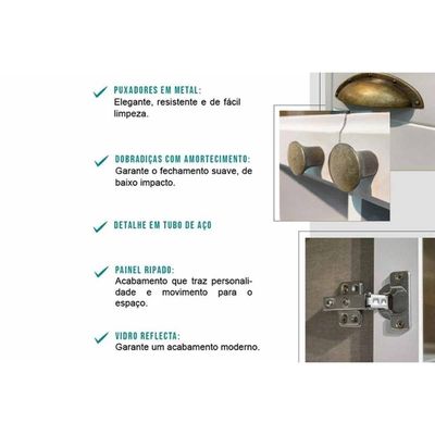 Cozinha Completa Bella 5 Peças (2Aéreos+2Balcões+1Paneleiro) C5P120 Branco - Carraro