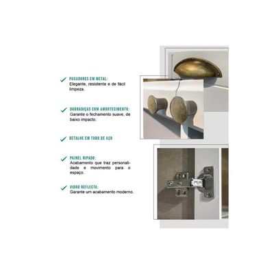 Cozinha Completa Bella 4 Peças (2Aéreos+2Balcões) C4P167 Branco - Carraro