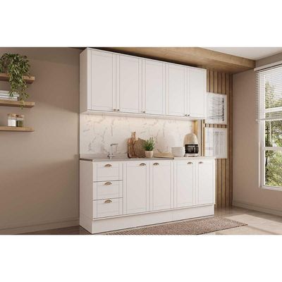 Cozinha Completa Bella 4 Peças (2Aéreos+2Balcões) C4P167 Branco - Carraro