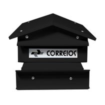 Caixa De Correio Preta Tradicional Suporte Cerca 23 X 17 X 24 Cm - Fp