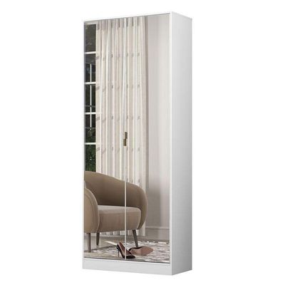 Cômoda Sapateira áurea E Armário Multiuso Grife Branco – Demóbile