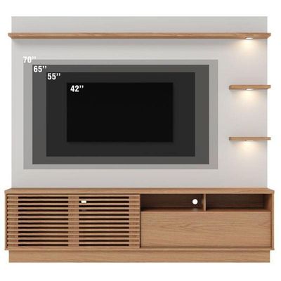 Estante Home Theater Ambiente Campeche Freijó Off White Matte - Colibri