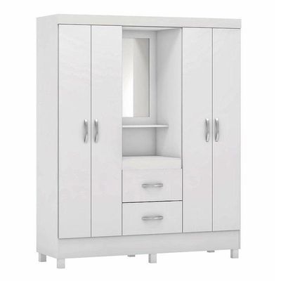 Cômoda London E Guarda Roupa Casal Lord Branco Flex - Demóbile