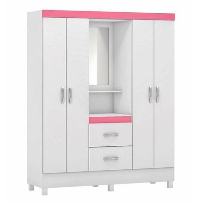 Cômoda London E Guarda Roupa Casal Lord Branco Flex - Demóbile