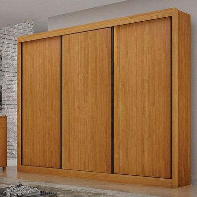 Guarda Roupa Casal 3 Portas São Paulo Gold Cinamomo – Leifer Móveis