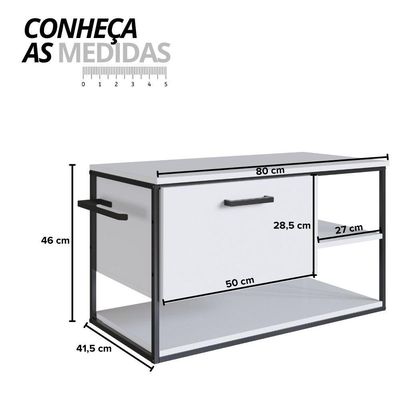 Gabinete Para Banheiro Industrial Suspenso Com Porta Basculante Branco