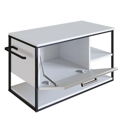 Gabinete Para Banheiro Industrial Suspenso Com Porta Basculante Branco