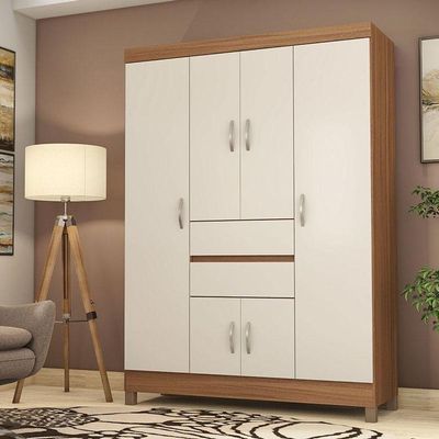 Guarda Roupa Solteiro Ambiente Ecom 2 Amêndola Touch Off White – Demóbile