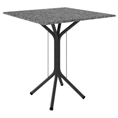 Mesa De Jantar Thais 70x70 Cm Com Granito Ocre Itabira Com 4 Cadeiras 050 Preto – Artefamol