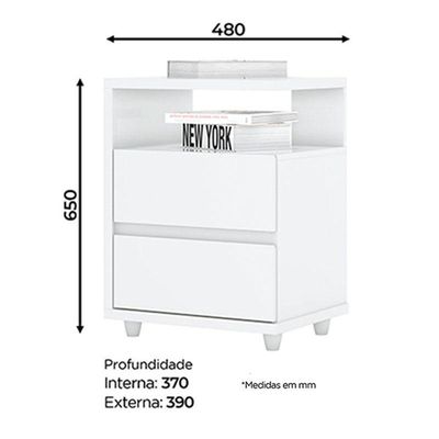 Mesa De Cabeceira Campeche Branco Brilho – Henn