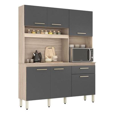 Kit Cozinha Compacta Ambiente álamo Avena Touch Grafito – Demóbile