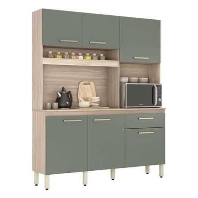 Kit Cozinha Compacta Ambiente álamo Avena Touch Menta – Demóbile