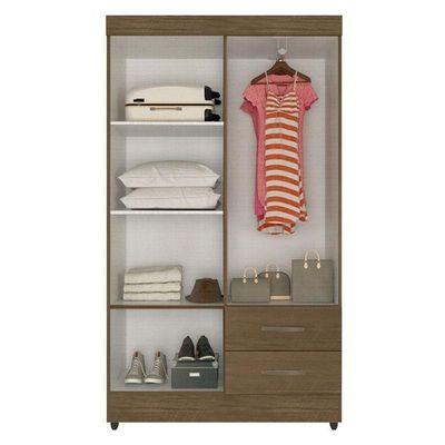 Guarda Roupa Solteiro Lite 4 Portas Carvalho Oak - Móveis Leão