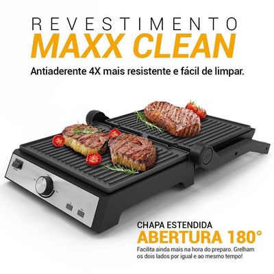 Grill Philco 2 Em 1 Chapas Removíveis E Abertura 180° PGR50A 110V