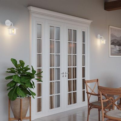 Kit 2 Arandela Colonial Nina Quadrada Vidro Pontilhado E27 Bivolt Branco