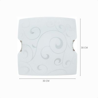 Plafon Taschibra Angra 30cm Quadrado E27 Bivolt