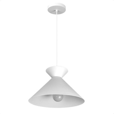 Lustre Pendente Blumenau Guto Minimalista E27 Bivolt Branco