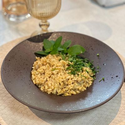 Prato Para Risoto Em Cerâmica Mist 26cm Wolff Marrom Matte