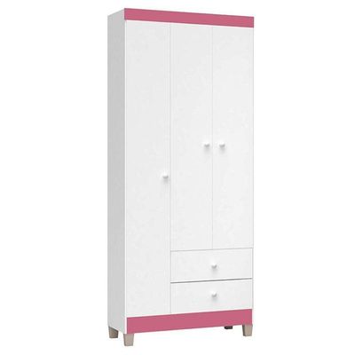 Cômoda Gaveteiro E Guarda Roupa 3 Portas Ternura Baby Branco Flex – Incorplac