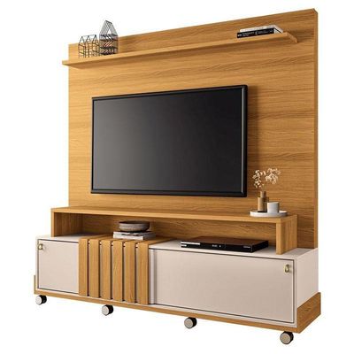 Estante Home Theater Bold E Aparador Vivant E Mesa De Centro Cadenza Cinamomo Off White – Hb Móveis
