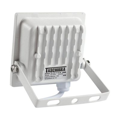 Kit 6 Refletor Holofote Taschibra Led Tr Slim 20w Verde Prova Da água Ip65 Branco Bivolt