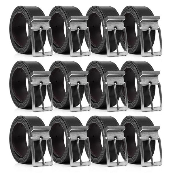 Kit Composto Por 12 Cintos Masculino Dupla Face Super Estilosos