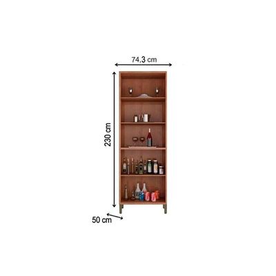 Cristaleira De Cozinha Syrah Com 4 Portas 2 Com Vidro Reflecta 75cm Amendoa Off White Ronipa