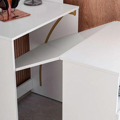 Armário Multifuncional Com Escrivaninha Retrátil Duo Branco - Kits Paraná