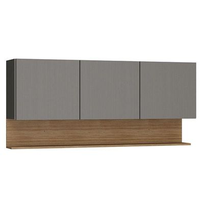 Armário Aéreo Line 3 Portas 150 Cm Gris Freijó - Kits Paraná