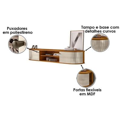 Rack Bancada Suspensa Algarve Com Aparador Estoril Cinamomo Off White – Madetec