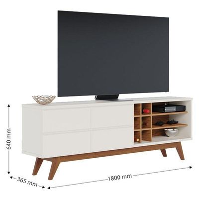 Rack Bancada Noronha 1.8 Off White Matte Freijó – Colibri