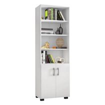 Livreiro Ambiente Office Com Portas Pequenas Branco Trama - Móveis Leão