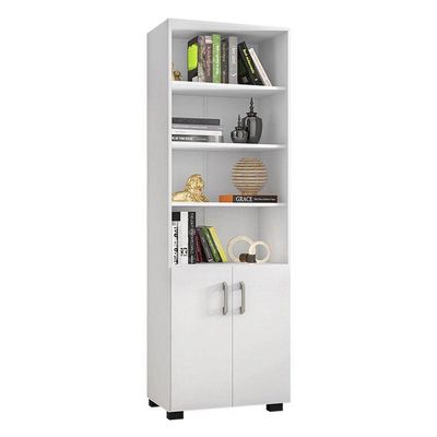 Livreiro Ambiente Office Com Portas Pequenas Branco Trama - Móveis Leão