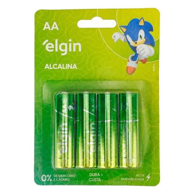 Pilhas Alcalinas Aa Elgin Energy Lr6 1,5v 4 Unidades