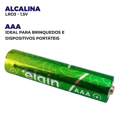 Pilha Alcalina Aaa Elgin Energy Lr03 1,5v Palito 2 Unidades