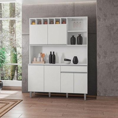 Armário Para Cozinha Kit Alice Branco Brilho - Ajl