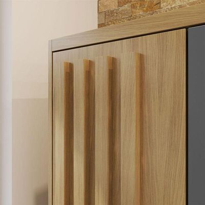 Armário Multiuso Versatile 2 Portas Com Chave Carvalho Americano Grafite - Incorplac
