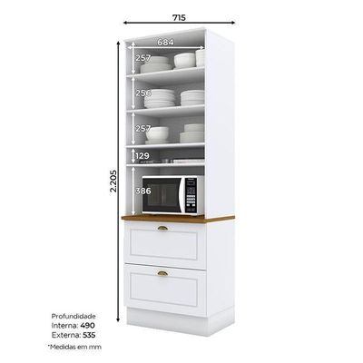 Torre Quente 1 Forno Americana Branco Hp Com Tampo Nature – Henn